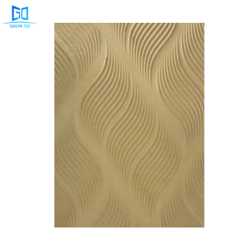 GO-W071 Panel de pared MDF Laminado de oro 3D de 8 mm de 5 mm 8 mm